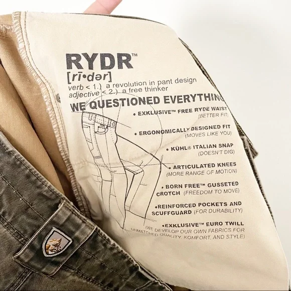 Kuhl Rydr Pants Vintage Patina Dye Distressed Worn In Brown Size 40 x 30 - Picture 13 of 14